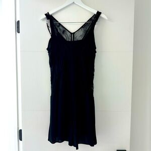Zara black dress crepe and lace with underdress in xs